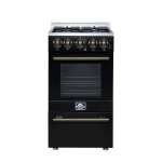 Forno Lamazze 20 Inch Gamme de gaz autonome en noir, conception compacte