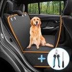 Dog Car Seat Cover for Cars, Trucks & SUVs – Waterproof & Scratch-Proof Hammock Protector w/ Side Flaps & Seat Belt Openings – Non-Slip, Machine Washable, Convertible Design