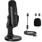ZealSound USB Condenser Microphone Kit – Plug & Play for PC, Mac, PS4/PS5 Gain & Volume Control, Echo & Mute Buttons Ideal for Streaming, Podcasting, Recording, YouTube & Discord