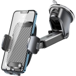 Support de téléphone universel pour voiture, support de téléphone à ventouse 3 en 1 pour pare-brise / tableau de bord, compatible avec les smartphones à coque épaisse et grands téléphones, compatible avec tous les téléphones portables