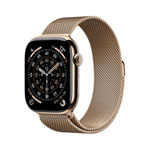 Apple Watch Series 11 (GPS + Cellular) 42mm Gold Titanium Case with Gold Milanese Loop - Medium/Large