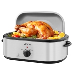 VEVOR Roaster Oven, 22QT Electric Roasting Pan, 150-450℉ Adjustable Temperature Multifunctional Electric Roaster Oven with Self-Basting Lid, Defrost & Warm Function