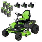 Tondeuse à Gazon Électrique Greenworks 60V 42" Crossover T, (6) Batteries 8,0Ah et (3) Chargeurs Turbo à Double Port