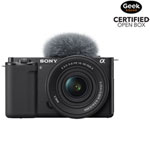 Open Box - Sony Alpha ZV-E10KB APS-C Interchangeable Lens Mirrorless Vlog Camera with 16-50mm Kit - Black