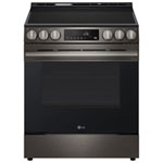 Open Box - LG 30" 6.3 Cu Ft Fan Convection 5-Element Slide-In Electric Air Fry Range (LSEL6333ZE) -Black Stainless -Perfect Condition