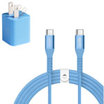 LOGiiX Vibrance 30W USB-C GaN Wall Charger with 1.5m USB-C Cable - Baby Blue