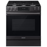 Samsung BESPOKE 30" 6 Cu. Ft. Vrai Convection 5-Burner Gamme de gaz à glissière (NSG80H60SEAA) - Acier inoxydable noir mat