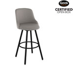 Open Box - Kelsea Traditional Counter Height Barstool - Silver Grey/Black