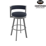 Open Box - Browser Contemporary Counter Height Barstool - Navy Blue/Metallic Grey