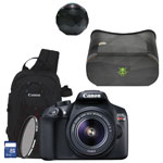 Canon EOS Rebel T6 DSLR Camera with 18-55mm Lens, 360fly HD Camera with VR Viewer & Accessory Kit