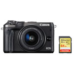 Canon EOS M6 Mirrorless Camera with 15-45mm Lens & SanDisk Extreme PLUS 64GB SDXC Memory Card