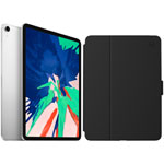 Apple iPad Pro 11" 512GB 4G LTE (1st Gen) with Folio Case & Screen Protector - Silver/Black