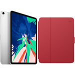 Apple iPad Pro 11" 1TB (1st Gen) with Folio Case & Screen Protector - Silver/Red