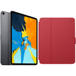 Apple iPad Pro 11" 256GB 4G LTE (1st Gen) with Folio Case & Screen Protector - Space Grey/Red