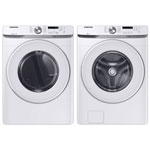 Samsung 5.2 Cu. Ft. HE Self Clean Front Load Washer & 7.5 Cu. Ft. Sensor Dry Electric Dryer Energy Star - White