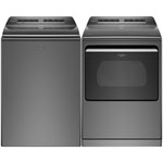Whirlpool 6.0 Cu. Ft. High Efficiency Impeller Top Load Washer & 7.4 Cu. Ft. Electric Dryer - Chrome Shadow