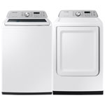 Samsung 5.3 Cu. Ft. Top Load Washer & Smart Electric Dryer - White