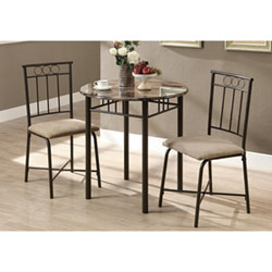 Transitional 3-Piece Bistro Set - Cappuccino/ Bronze
