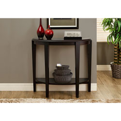 Contemporary Half-Moon Accent Table - Cappuccino