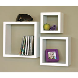 Cubbi 3-Piece Wall Shelf - White