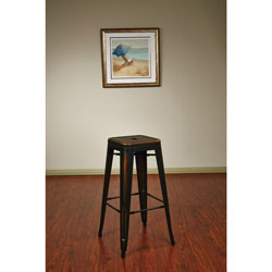 Bristow Contemporary Bar Height Barstool - Set of 4 - Antique Copper