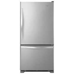 Whirlpool 33" 21.9 Cu. Ft. Bottom Freezer Refrigerator with LED Lighting (WRB322DMBW) - White-on-White