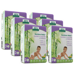 Aleva Naturals Bamboo Baby Diapers - Size 3 - 168 Pack