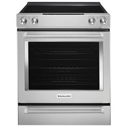 KitchenAid 30" 6.4 Cu. Ft. True Convection 5-Element Slide-In Electric Range (YKSEG700ESS) - Stainless