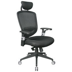 Chaise De Bureau Ergonomique En Tissu Maillé À Dossier Élevé De Tygerclaw - Noir