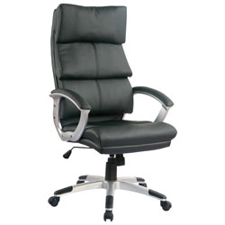 TygerClaw Ergonomic High-Back Leather Manager Chair - Black