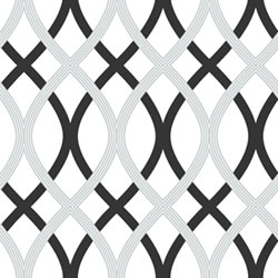 NuWallpaper Lattice Peel and Stick Wallpapear - Black/Silver