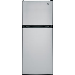 GE 24" 11.6 Cu. Ft. Top Freezer Refrigerator with LED Lighting (GPE12FGKWW) - White