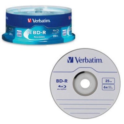 VERBATIM Bd-R 25GB 6X With Branded Surface - 25Pk Spindle Box