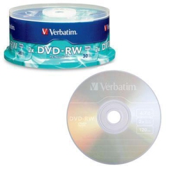 VERBATIM DVD-Rw 4.7GB 4X With Branded Surface - 30Pk Spindle
