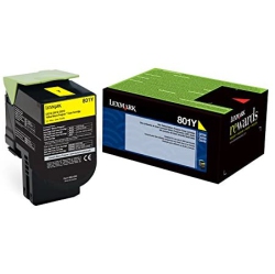 LEXMARK 801Y Return Program Toner Cartridge In Yellow