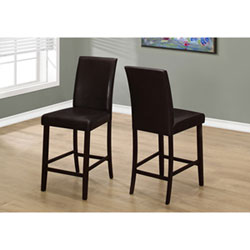Contemporary Faux Leather Dining Chair - Set of 2 - Black