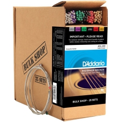 D'ADDARIO Ej16 Phosphor Bronze Acoustic Guitars Strings 25 Set Bulk Pack - Light 12-53