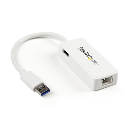 STARTECH USB 3 Gigabit Ethernet Adapter Nic W/ USB Port - In White