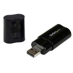 STARTECH USB Stereo Audio Adapter External Sound Card - In Black
