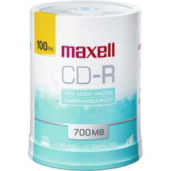 MAXELL CD Recordable Media - CD-R - 48X - 700 Mb - 100 Pack Spindle (648720)