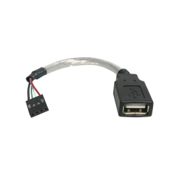 STARTECH 6In USB 2.0 A to USB 4 Pin to Motherboard Header Adapter F/f