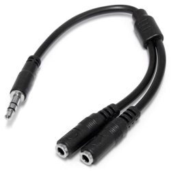 STARTECH Slim Stereo Splitter Cable - 3.5MM Male to 2X 3.5MM Female