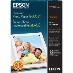 EPSON 20-Sheet 11" X 17" Premium Glossy Photo Paper - (S041290)