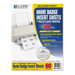 C-LINE Laser/inkjet Badge Insert Refills (92443) In Multicolor