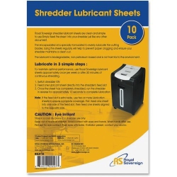 ROYAL SOVEREIGN Rs-Sls Shredder Lubricant Sheets - 10 Pack