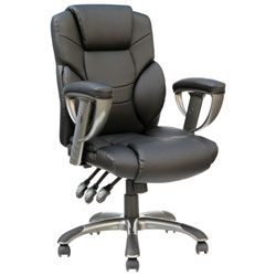 TygerClaw Ergonomic High-Back Bonded Leather Executive Chair - Black
