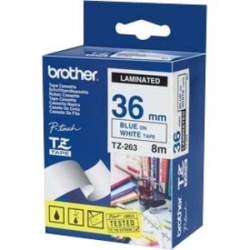 BROTHER Laminated Tapes, 36MM - On White In Blue