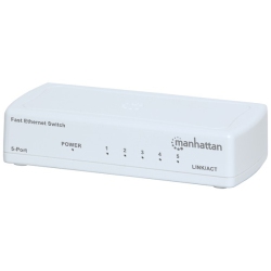 MANHATTAN 5-Port 10/100 Desktop Switch, Plastic Housing
