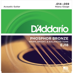 D'ADDARIO Ej18 Phosphor Bronze Acoustic Guitar Strings - Heavy 14-59