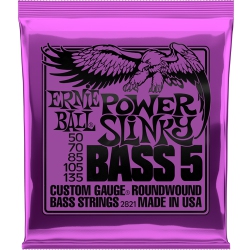 ERNIE BALL Power Slinky 5-String Nickel Wound Electric Bass Guitar Strings - 50-135 Gauge